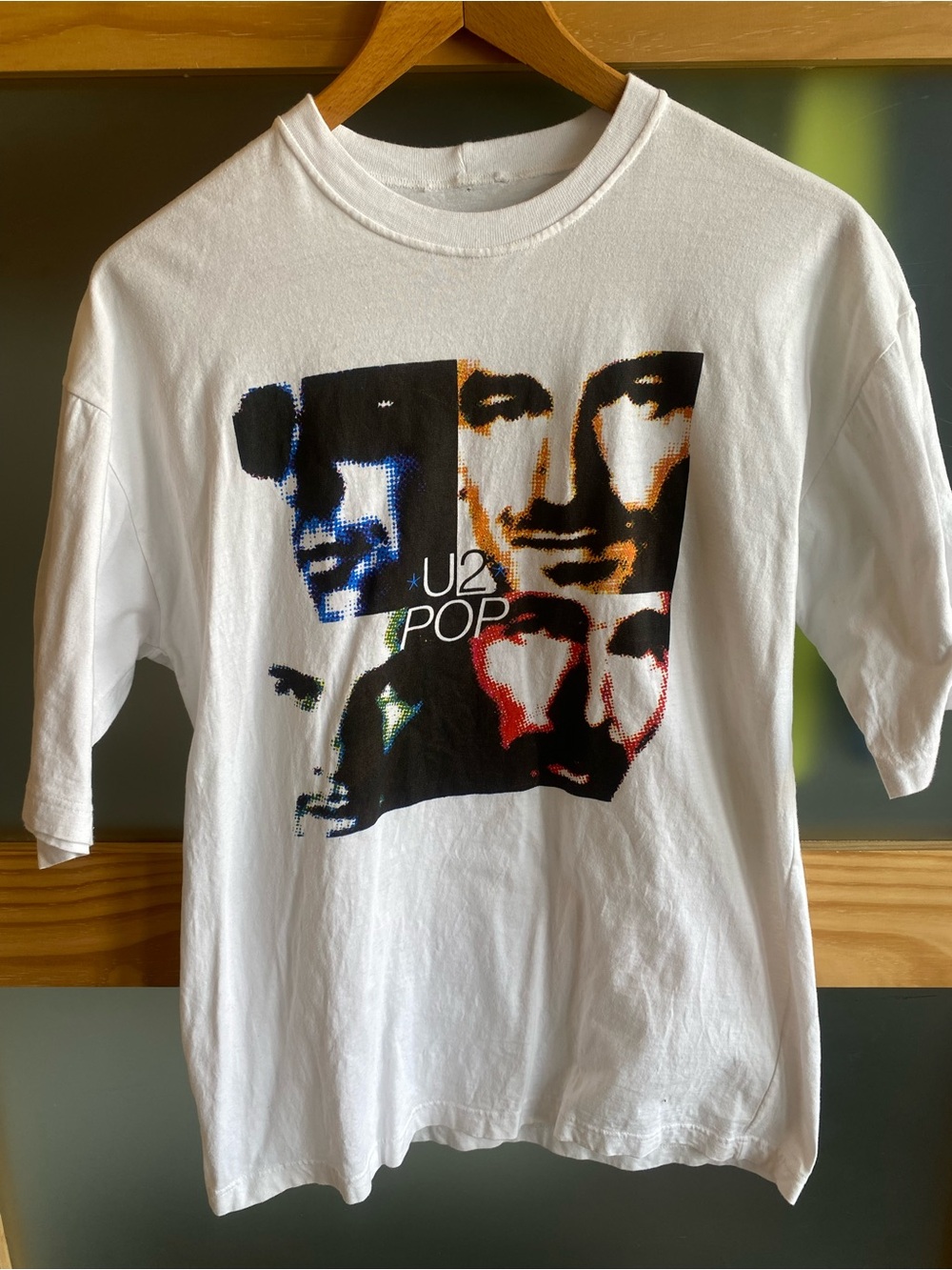 U2 PopMart 1997 Tour White Graphic T-Shirt - Men size M, Women size L